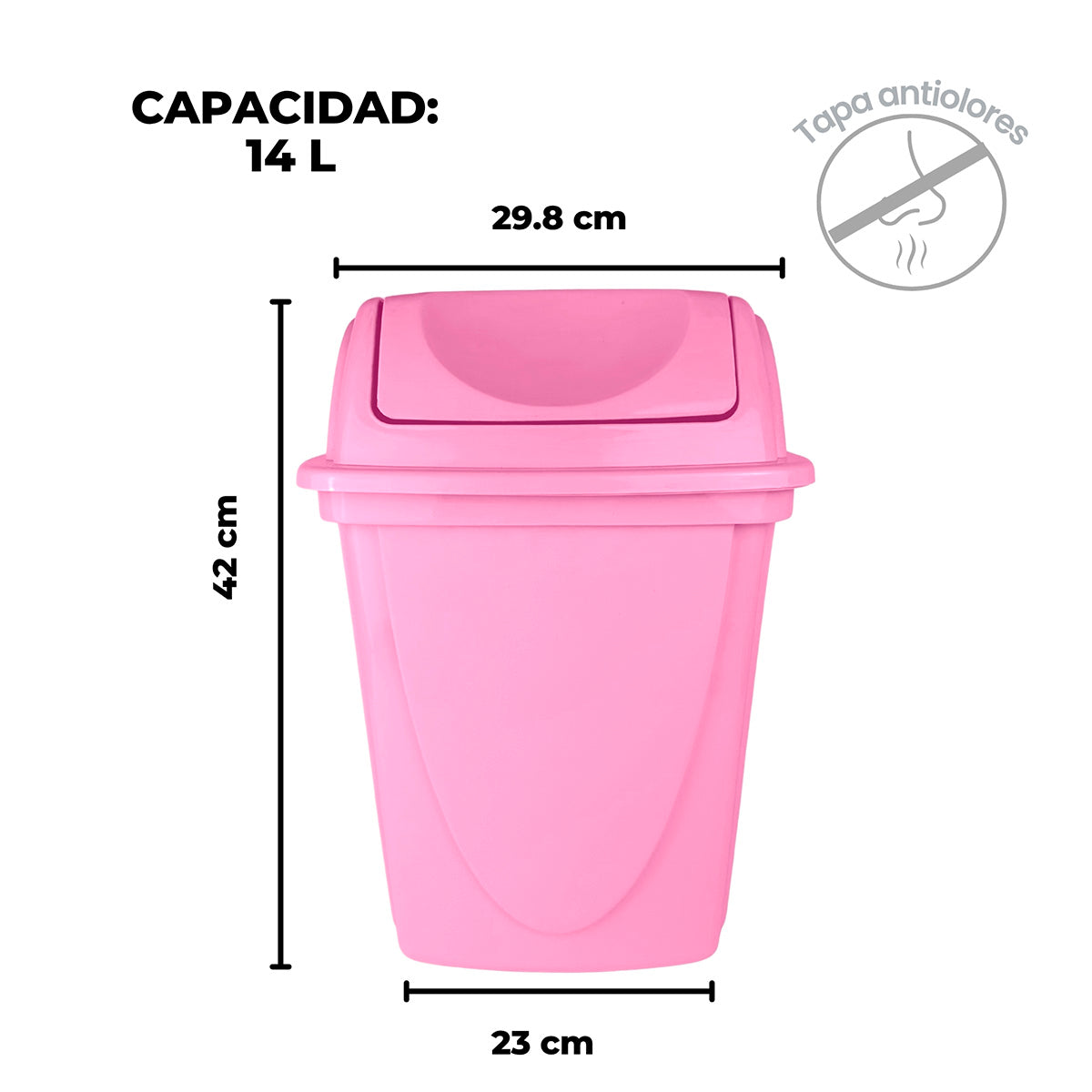 Bote de basura con tapa Balancín 14 L - Gris