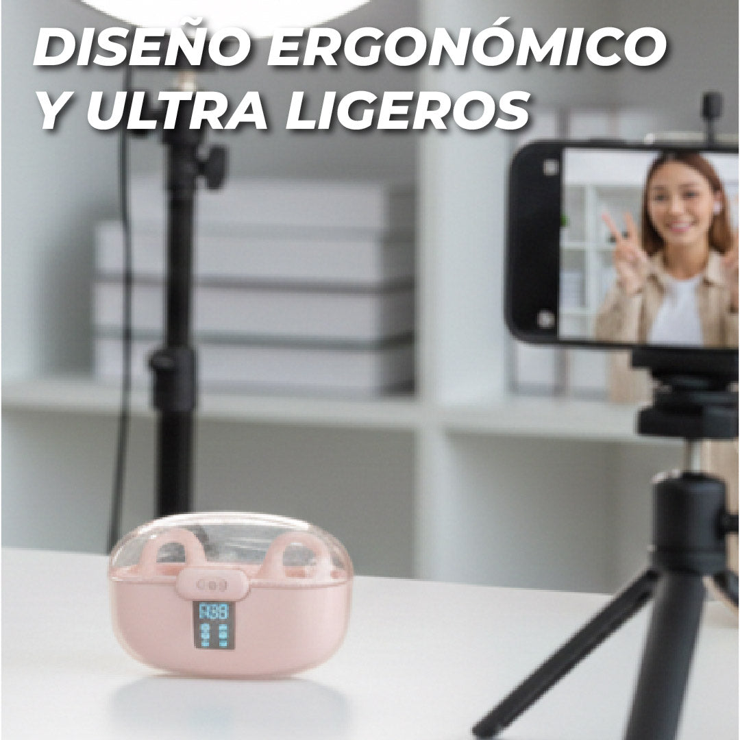 Audífonos Earclips Pro TWS – Control Táctil, Sonido Hi-Fi y Diseño Ergonómico Ultra Ligero - Negro