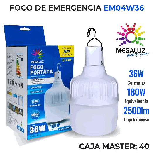 Foco emergencia EM04W36 36w