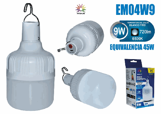 Foco Led 9w emergencia EM04W9 /e