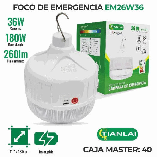 FOCO EMERGENCIA EM26W36 36W