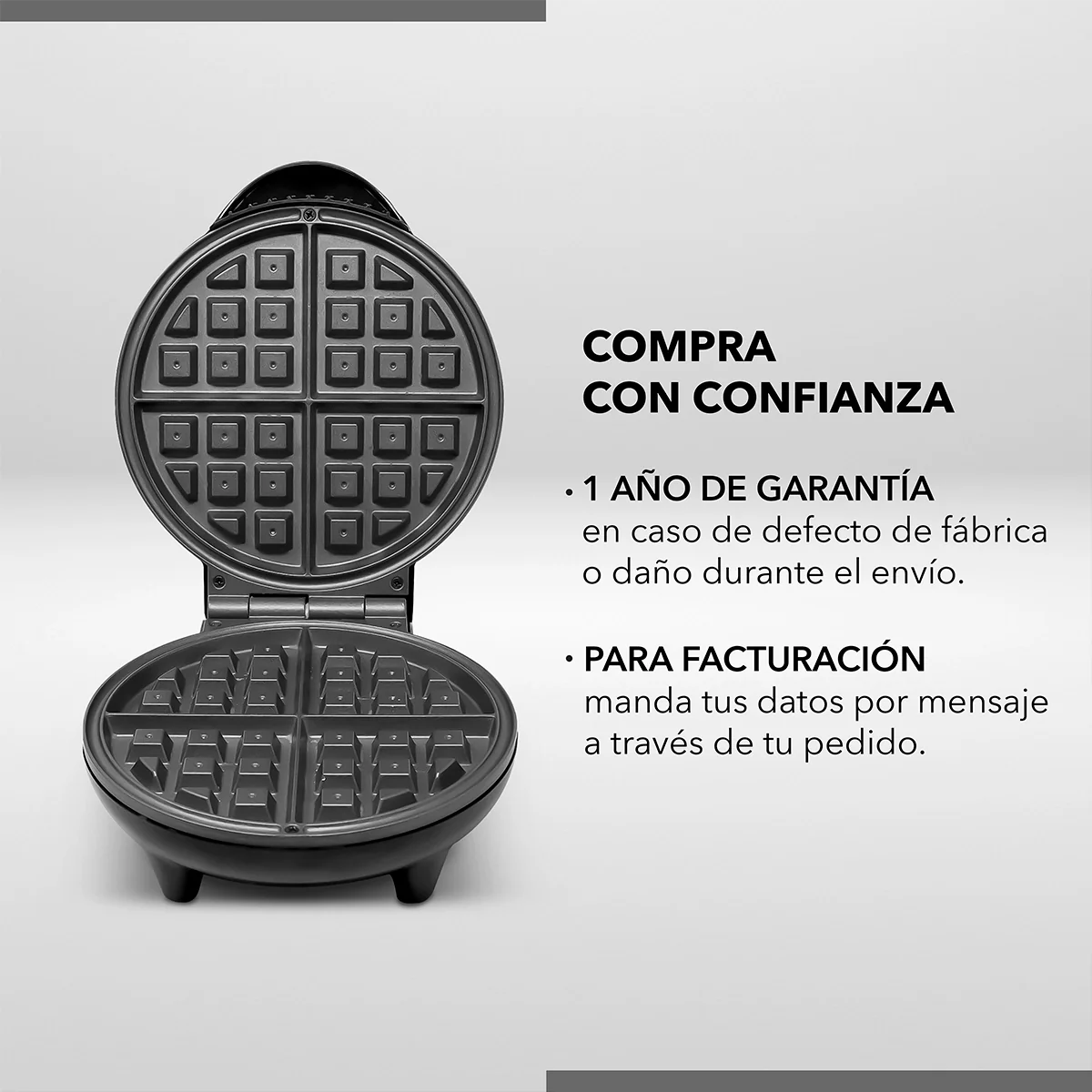 Waflera Eléctrica Estilo Belga RC-91 - Negro