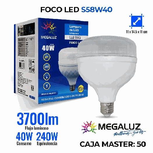 FOCO LED E27 40W S58W40 DIAMANTE