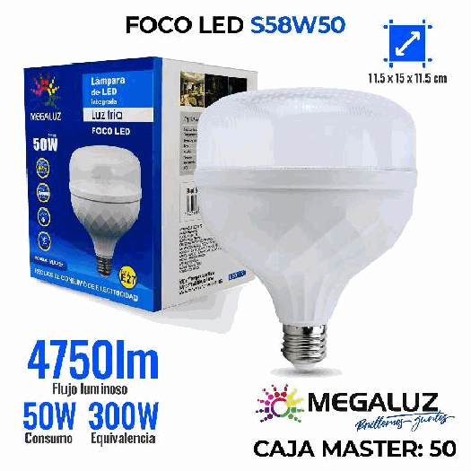 FOCO LED E27 50W S58W50 DIAMANTE