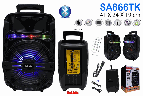 Bocina Bluetooth 8 pulgadas BR SA866TK
