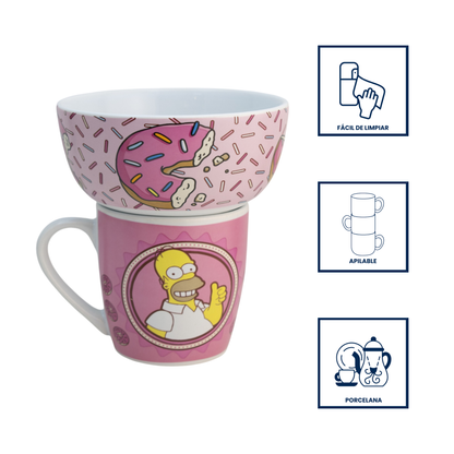 Set para Desayuno de Porcelana Fun Kids Los Simpson 2 Piezas