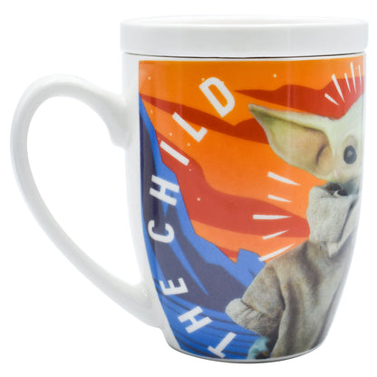 Taza de Porcelana con Tapa Fun Kids Disney Mandalorian Baby Yoda Grogu 385ml