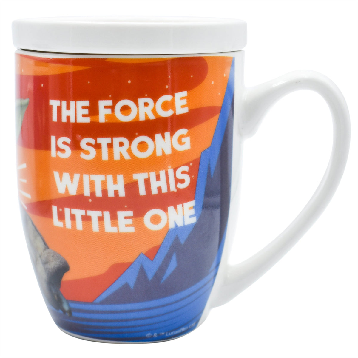 Taza de Porcelana con Tapa Fun Kids Disney Mandalorian Baby Yoda Grogu 385ml