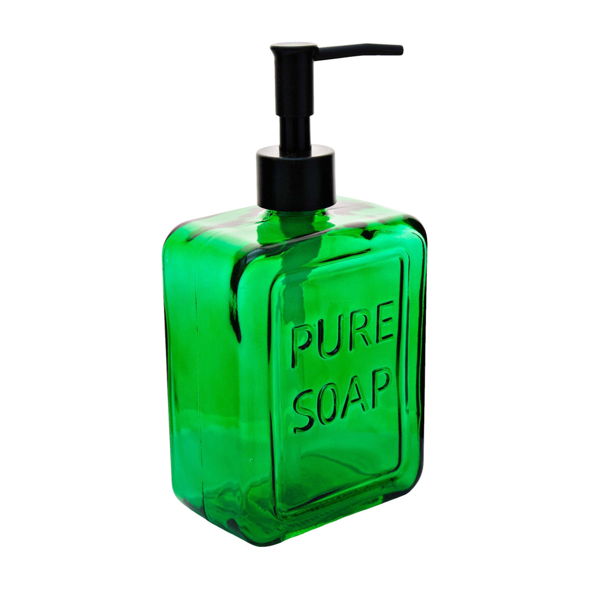 Dispensador de Jabón de Vidrio 570 ml Diseño Decorativo “Pure Soap" - Humo