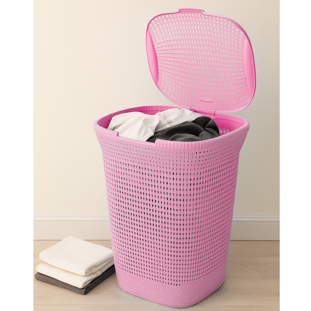 Cesto de ropa multiusos con tapa 60 L