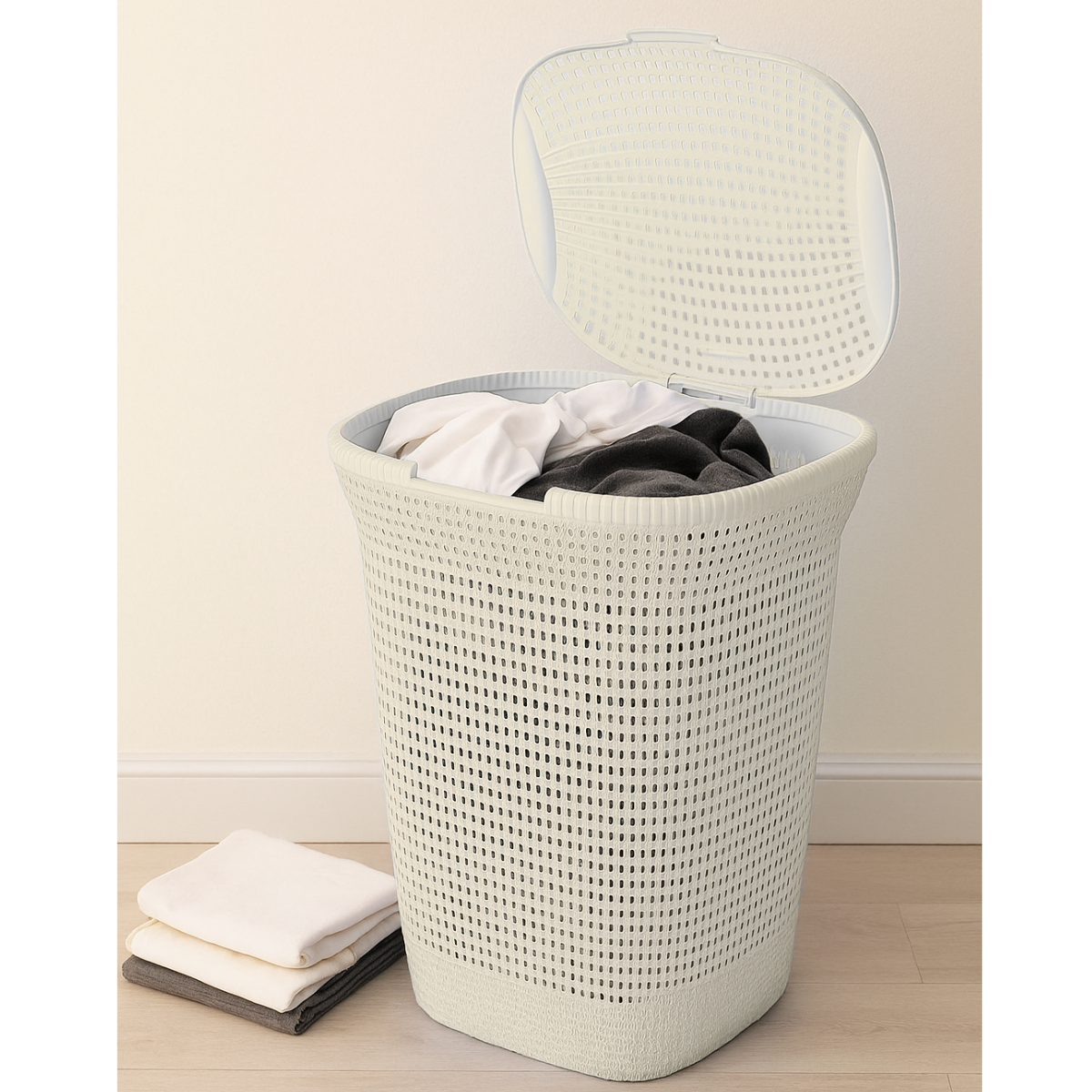 Cesto de ropa multiusos con tapa 60 L