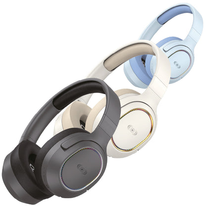 Audífonos Inalámbricos Bluetooth On-Ear 40 hrs, Luz RGB - Blanco