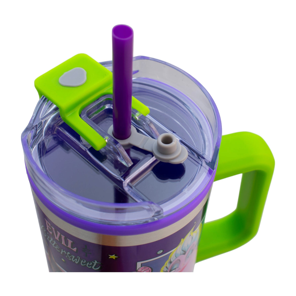 Termo de Acero Inoxidable con Doble Pared, Asa Y Popote Villanas 1.2 Litros