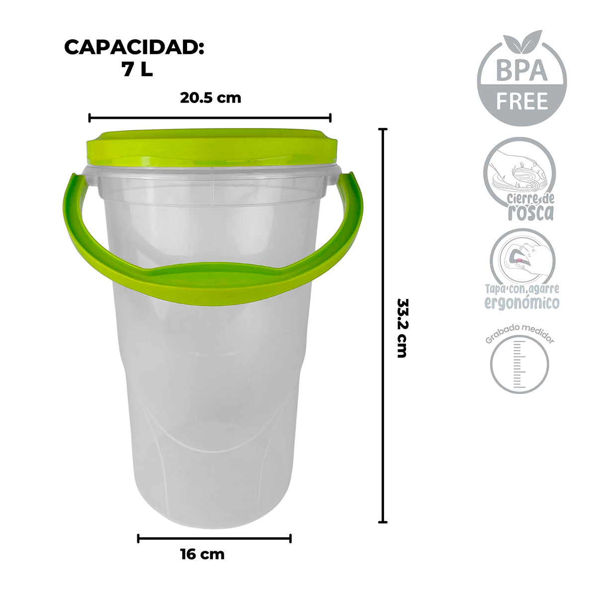 Bote con tapa 7 L
