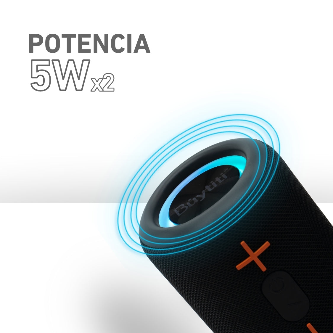 Bocina Bluetooth 2 en 1 con TWS y Luz LED