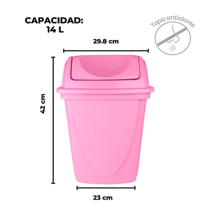 Bote de basura con tapa Balancín 14 L - Gris