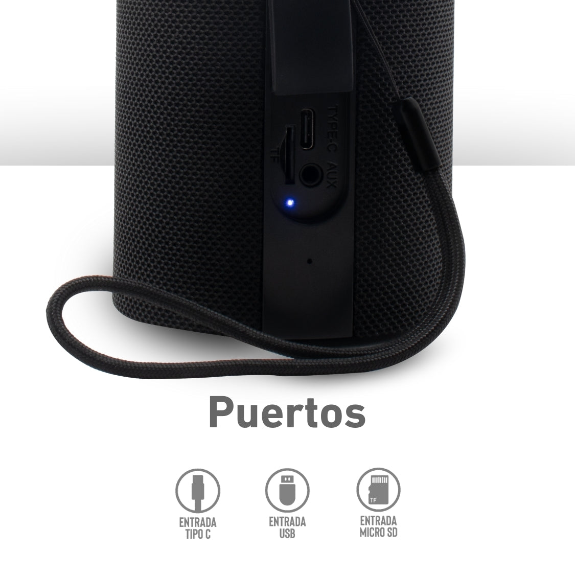 Bocina Bluetooth 2 en 1 con TWS y Luz LED