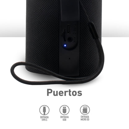 Bocina Bluetooth 2 en 1 con TWS y Luz LED
