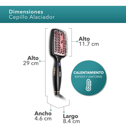 Rca Cepillo Alaciador Rc-p13n Cerámica 6 Niveles Color Negro - Negro