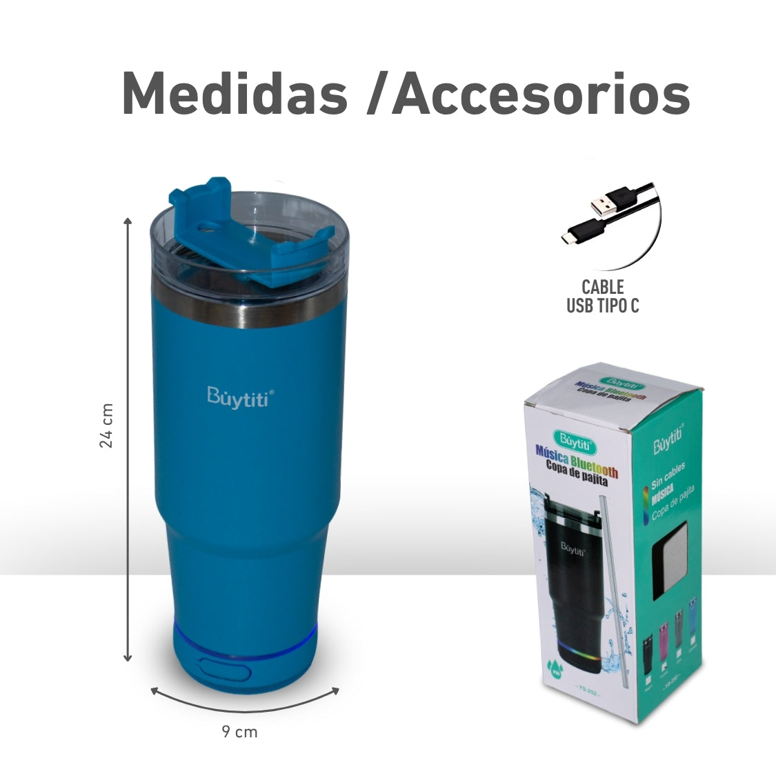 Vaso Termo de 600ml con Altavoz Bluetooth
