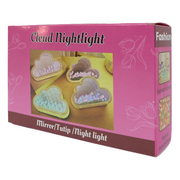 Lámpara LED con Diseño de Nube y Tulipanes