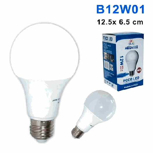 Foco Led Megaluz Bulbo 12w E27 B12W01 /e *p* 23B8