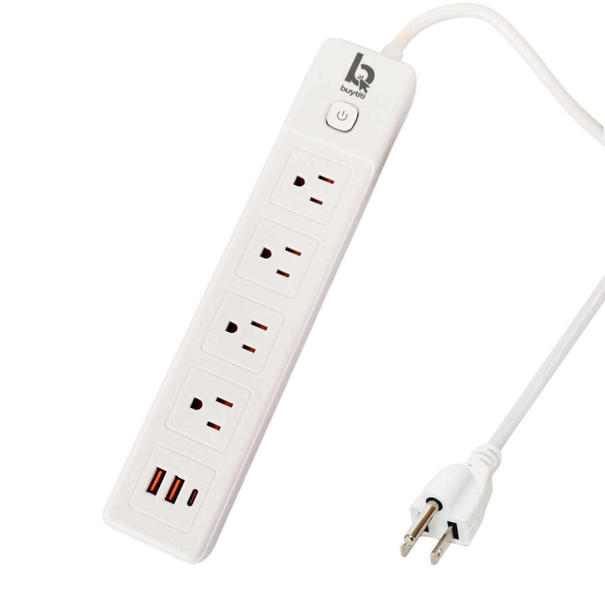 Barra Multicontacto 4 Enchufes, 2 Puertos USB y 1 Puerto Tipo C