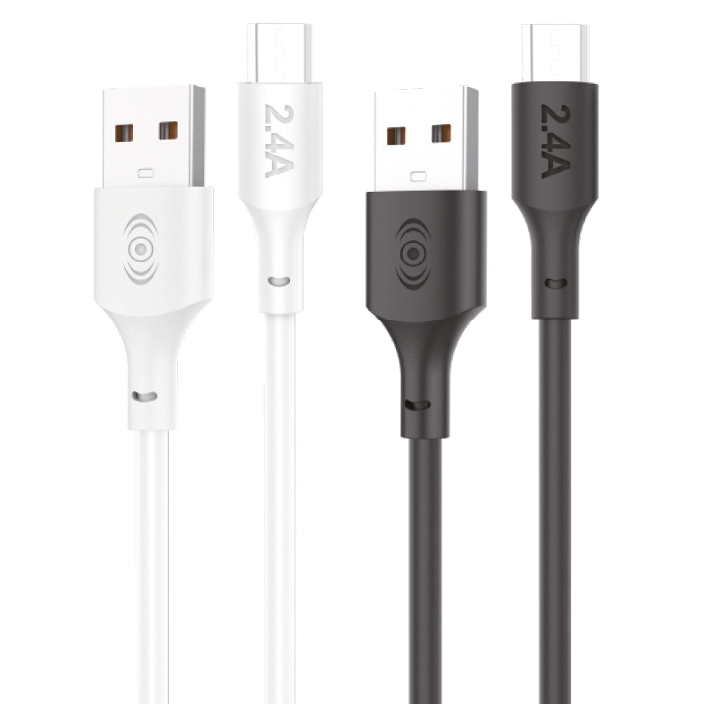 Cable USB a V8 1 Metro 2.4A Carga y Datos - Negro