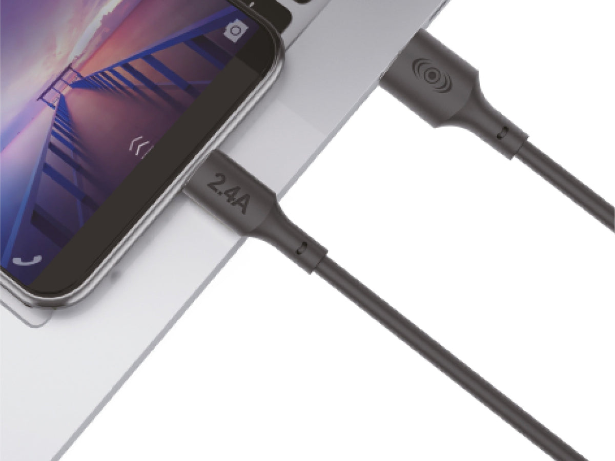 Cable USB a V8 1 Metro 2.4A Carga y Datos - Negro