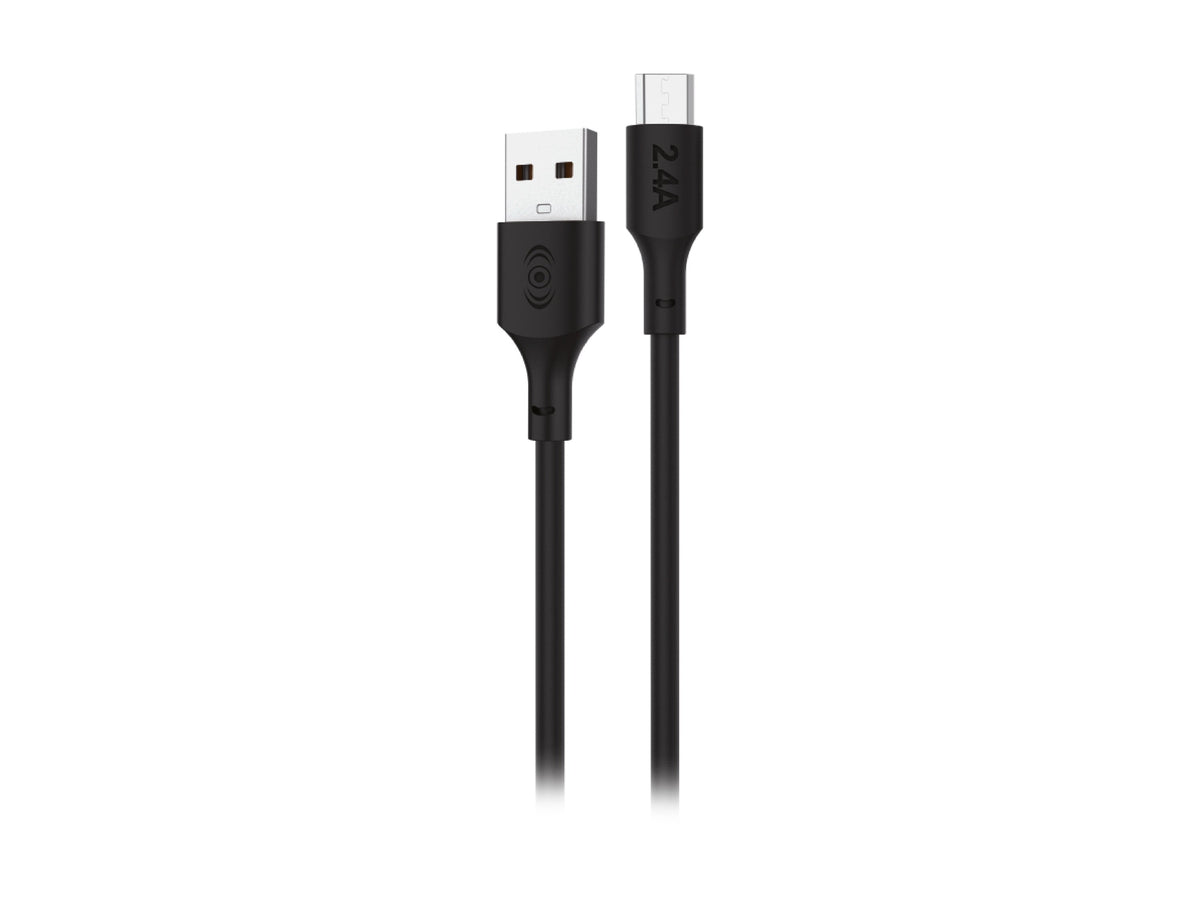 Cable USB a V8 1 Metro 2.4A Carga y Datos - Negro