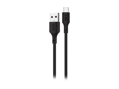 Cable USB a V8 1 Metro 2.4A Carga y Datos - Negro