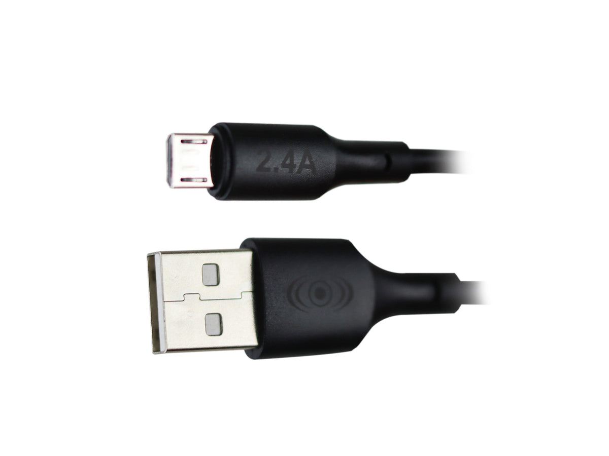 Cable USB a V8 1 Metro 2.4A Carga y Datos - Negro