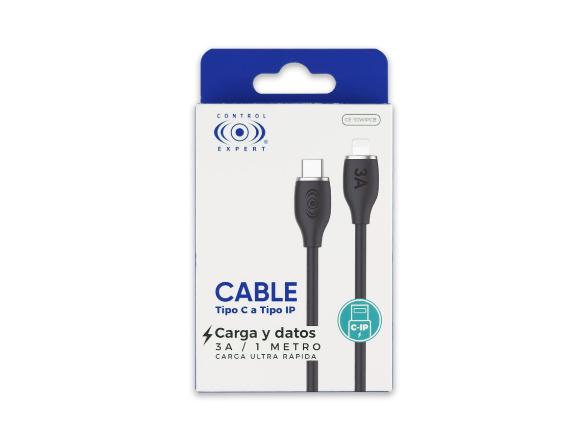 Cable Tipo C a iPhone 30W Carga Rápida Negro - Blanco