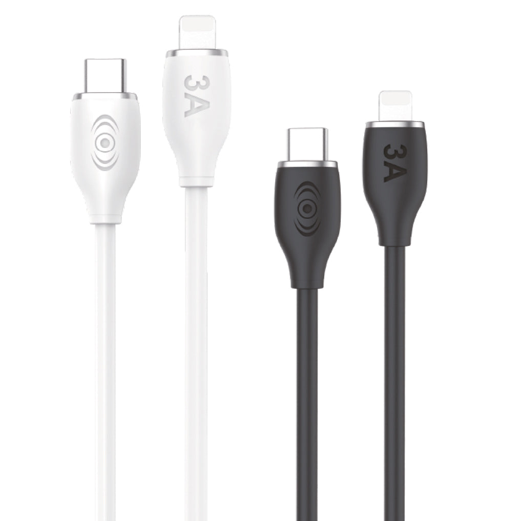 Cable Tipo C a iPhone 30W Carga Rápida Negro - Blanco