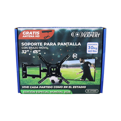 Soporte para Pantalla con Brazo Móvil 32" a 65" Ajustable  incluye Antena HD