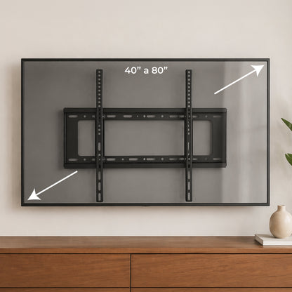 Soporte Fijo para Pantalla de 40" a 80" Ajustable, Alta Resistencia Incluye Antena HD