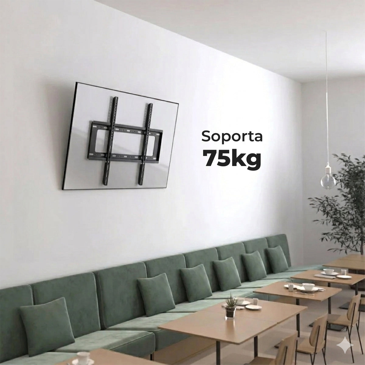 Soporte Fijo para Pantalla de 40" a 80" Ajustable, Alta Resistencia Incluye Antena HD