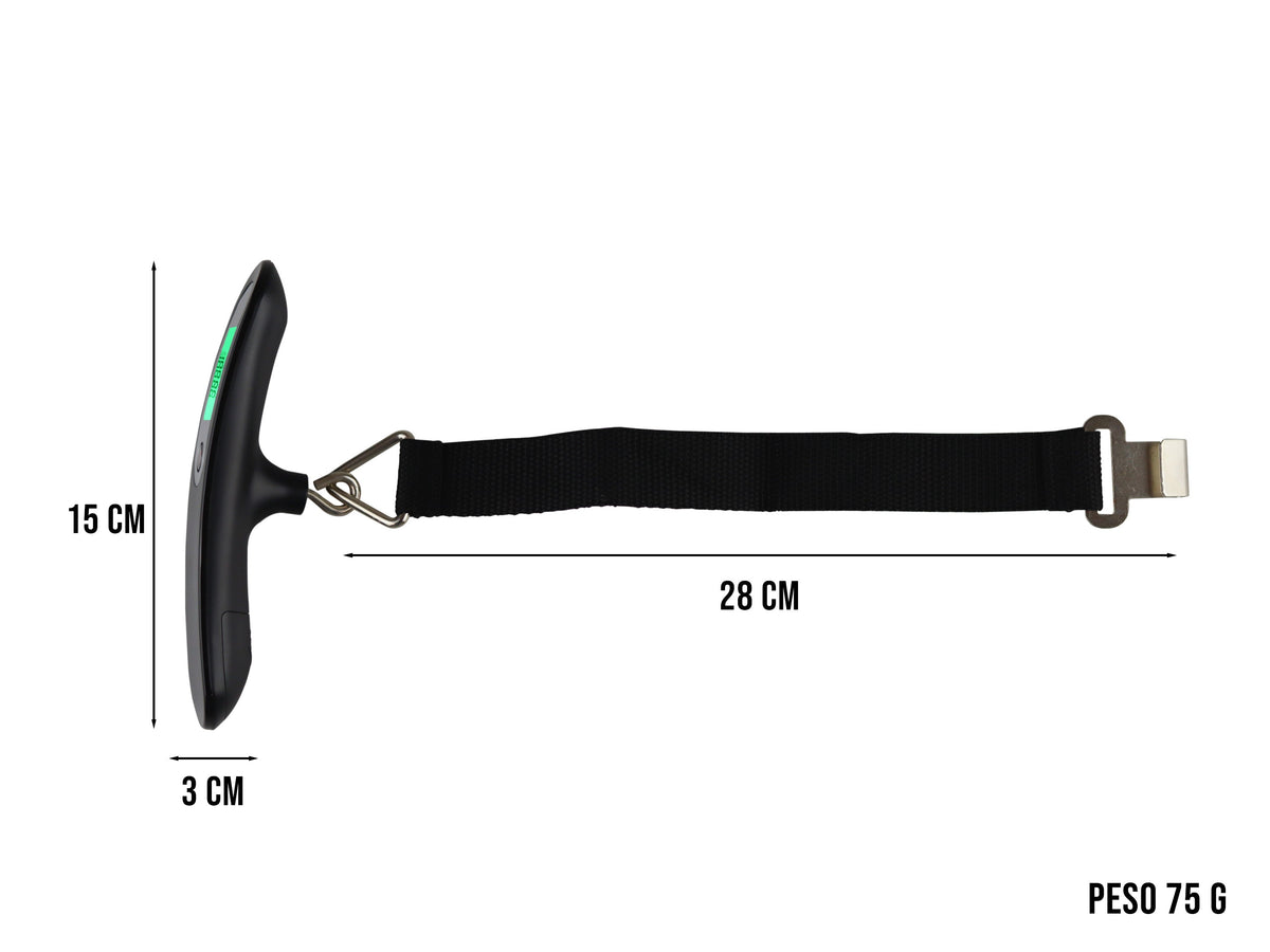Báscula Digital para Equipaje 50 kg a 100 lbs - Negro