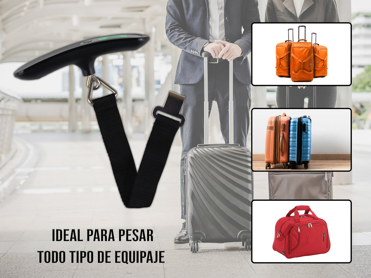 Báscula Digital para Equipaje 50 kg a 100 lbs - Negro
