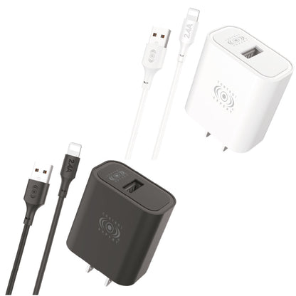 Combo Cargador IPhone 2.4A 10W - Blanco