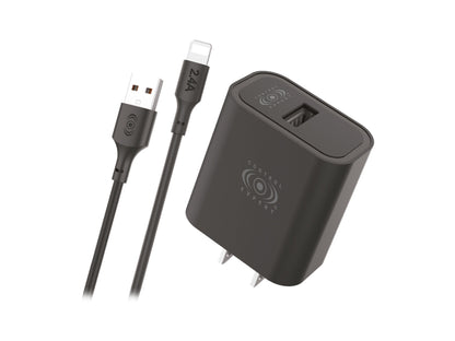 Combo Cargador IPhone 2.4A 10W - Negro