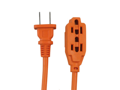 Extensión Eléctrica Uso Rudo 2 Metros Reforzada Color Naranja - Orange