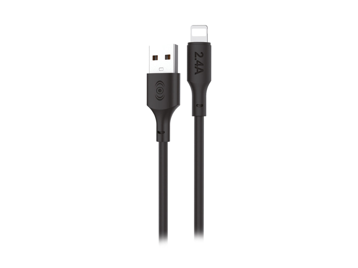 Cable USB a iPhone Negro 2 metros 2.4 A - Negro