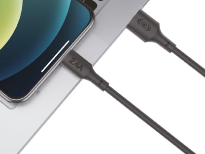 Cable USB a iPhone Negro 2 metros 2.4 A - Negro
