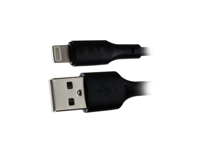 Cable USB a iPhone Negro 2 metros 2.4 A - Blanco
