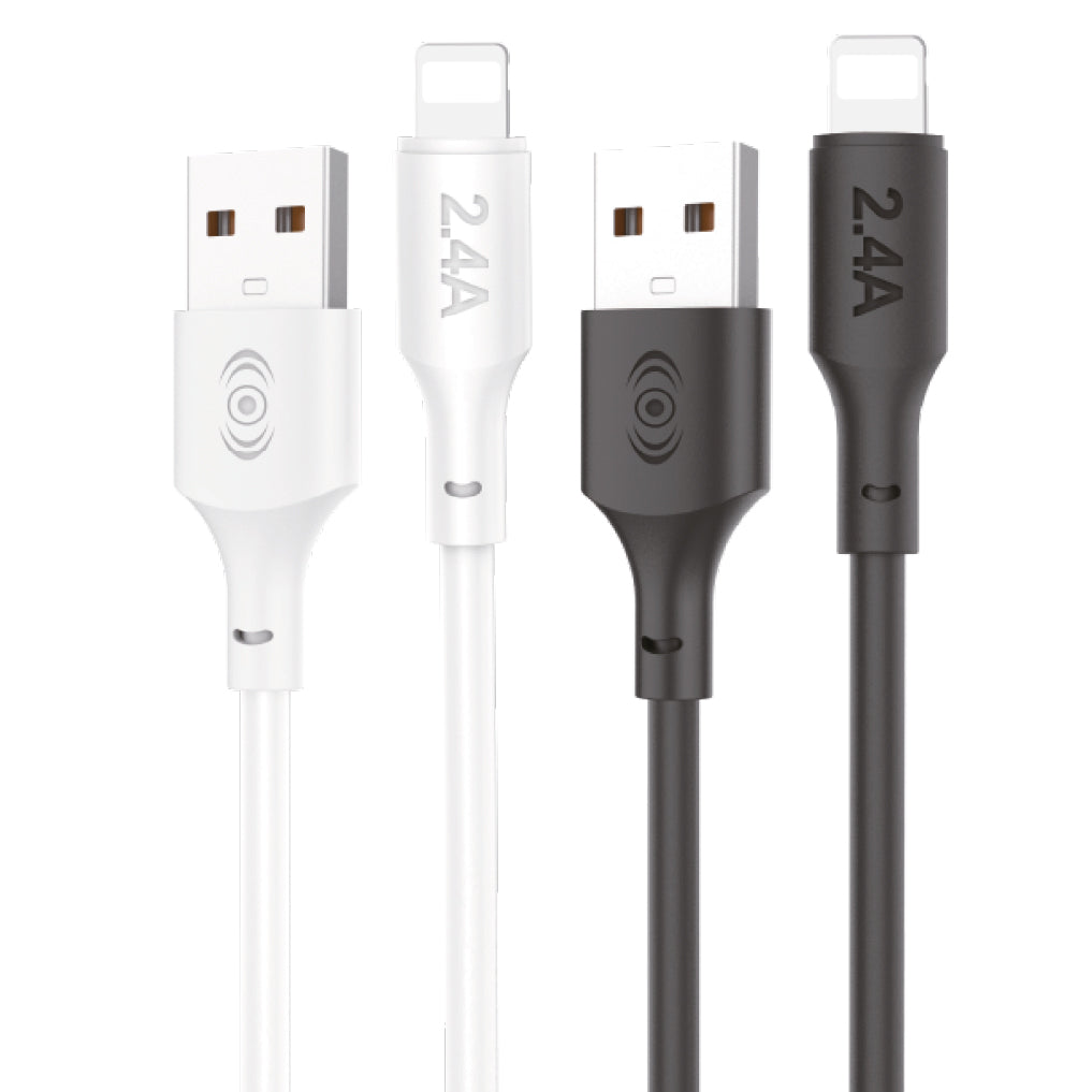 Cable USB a iPhone Negro 2 metros 2.4 A - Negro
