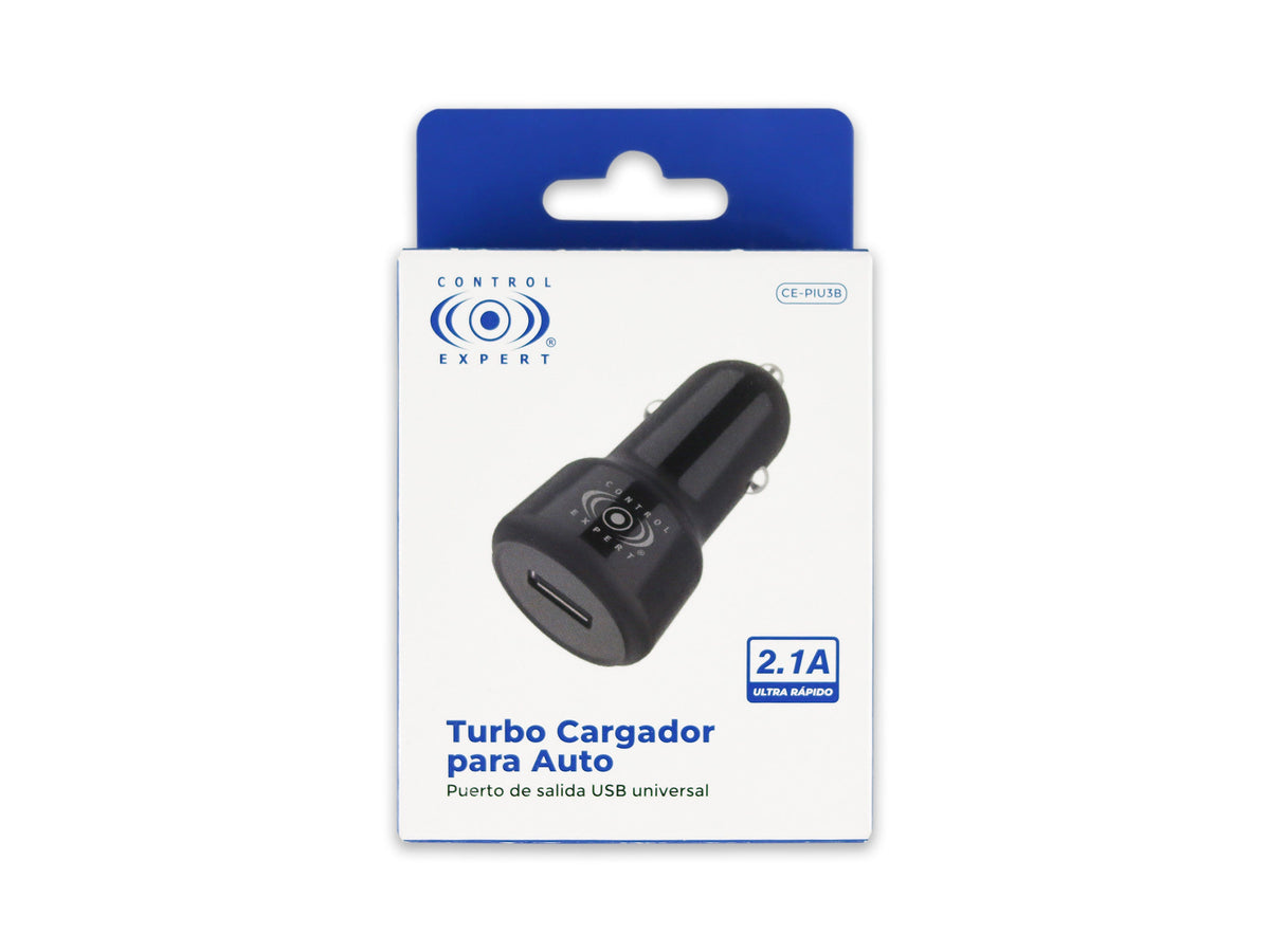 Turbo Cargador Para Auto 2.1A - Negro