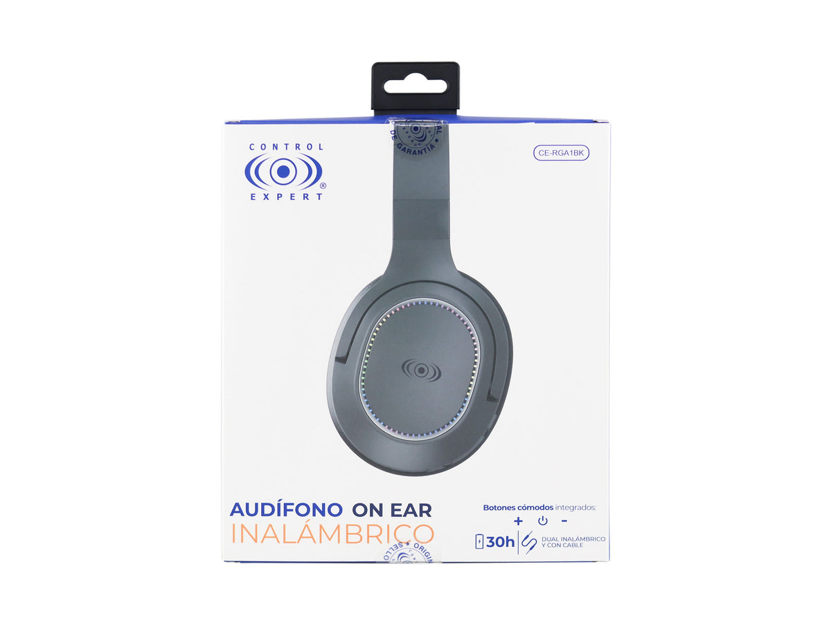 Audífonos Inalámbricos Bluetooth On-Ear 40 hrs, Luz RGB - Blanco