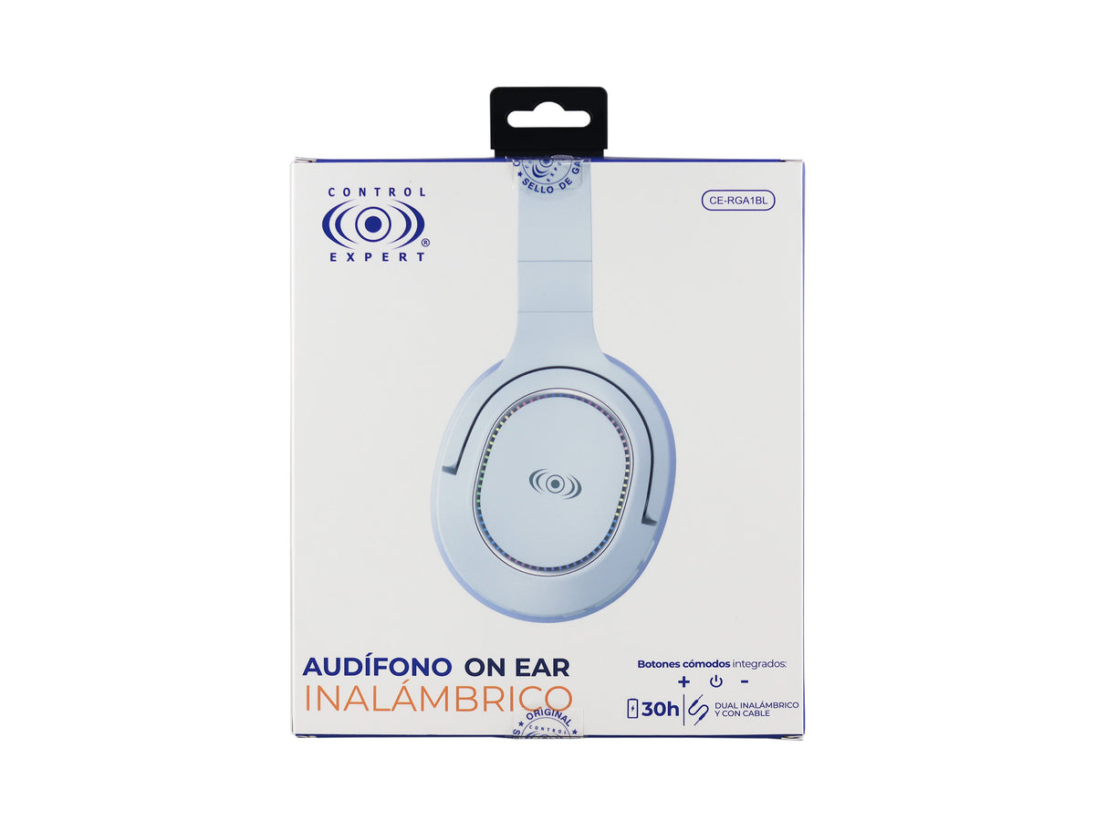 Audífonos Inalámbricos Bluetooth On-Ear 40 hrs, Luz RGB - Blanco