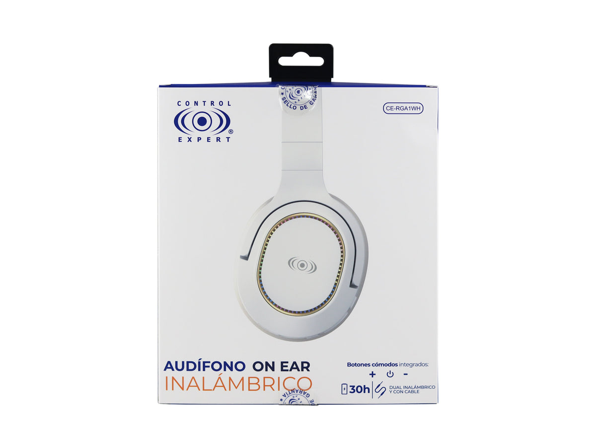 Audífonos Inalámbricos Bluetooth On-Ear 40 hrs, Luz RGB - Negro